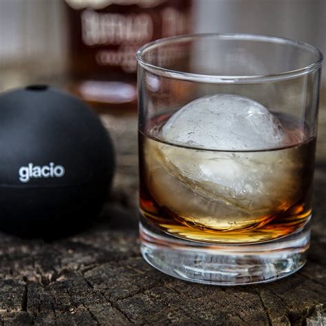 glacio Round Ice Cube Molds - Whiskey Ice Sphere Maker - Makes 2.5 Inch ...