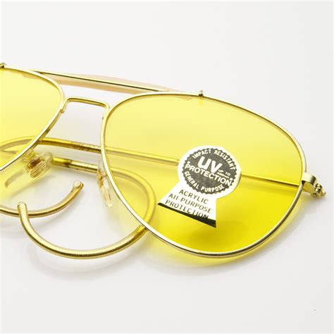 True Vintage Aviator Sunglasses Yellow Driving Lens - zeroUV