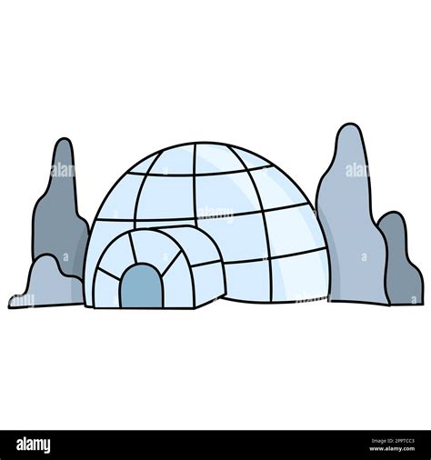 igloo cartoon image of ice house, doodle kawaii. doodle icon image ...