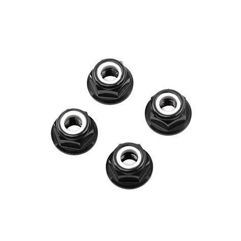M5 Black Aluminum Flange Lock CW Nut (set of 4) - Quadkart