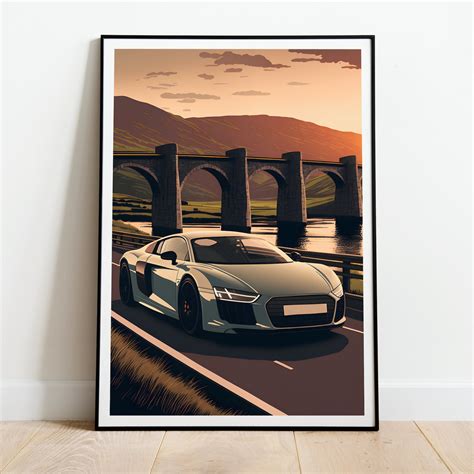 Audi R8 Poster Vintage Style Audi Print Travel Poster Art - Etsy