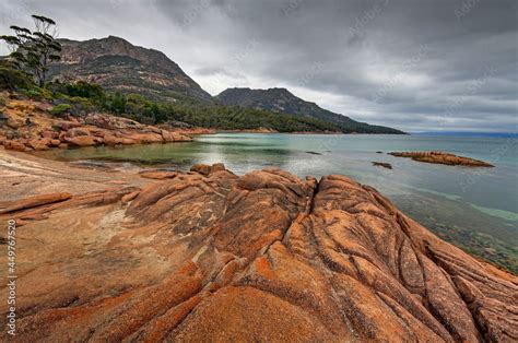 coles bay mountains in tasmania Stock Photo | Adobe Stock