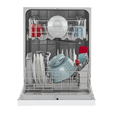 Amana Eco Series 24-in Front Control Built-In Dishwasher (White), 59-dBA Standard Sound Level in ...