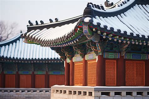 Beautiful Korean Architecture And Winter Background, Architecture ...