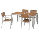 SJÄLLAND Table and 4 chairs, outdoor, light brown/light gray - IKEA