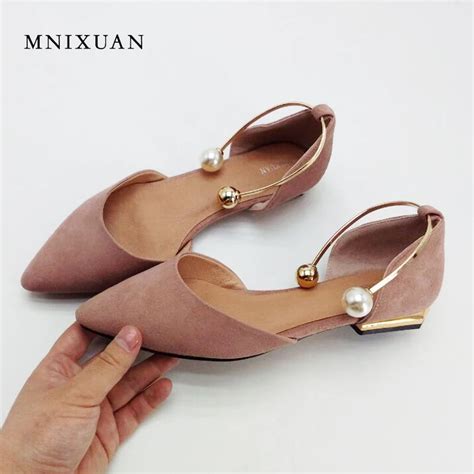 Elegant comfortable women flat shoes sandals 2017 summer genuine leather pointed toe pearls ...