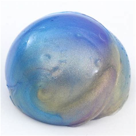 cute blue-green metallic galaxy slime with case kawaii mud clay jelly DIY - modeS4u