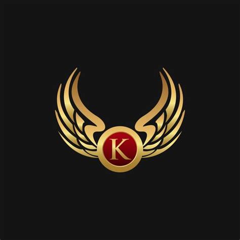 Luxury Letter K Emblem Wings logo design concept template 611419 Vector ...