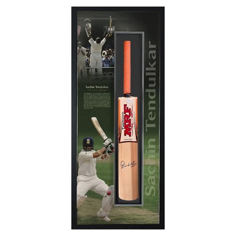 Sachin Tendulkar Signed MRF Cricket Bat Display - Elite Exclusives