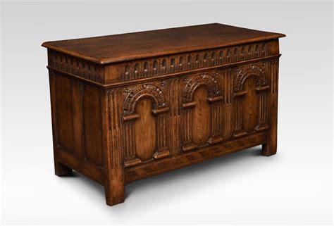 Oak Carved Coffer Chest | Oak, Coffer, Carving