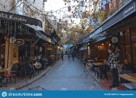 Karakoy Street. Cafes and Restaurants in Karakoy District of Istanbul Editorial Stock Image ...