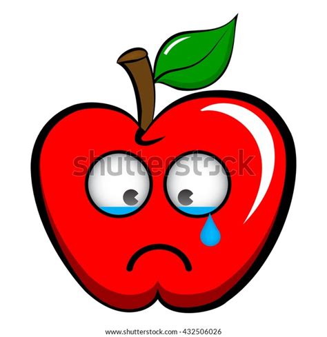 Crying Apple Emoticon Emoji Sad Upset: เวกเตอร์สต็อก (ปลอดค่าลิขสิทธิ์ ...