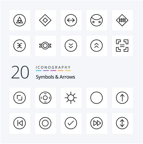 Premium Vector | 20 symbols arrows line icon pack like arrow left up circle symbols round