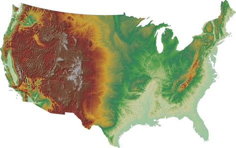 Topographic Map Of The United States | Map Of the United States