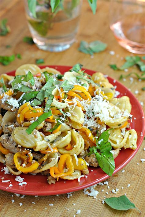 Sweet Pepper Pasta with Sausage – Prevention RD