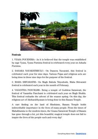 Basara Temple - Sri Gnan Saraswati Devastanam | PDF