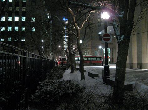 snowy night in Toronto Photograph by Alfred Ng