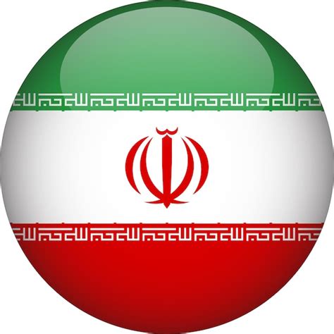 Premium Vector | Iran 3d rounded flag button