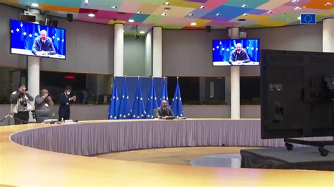 Video conference of the members of the European Council - Consilium