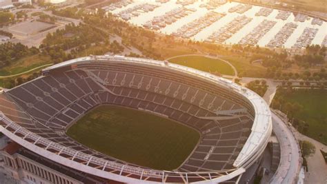 Chicago - August 18: Aerial View Chicago Bears Football Stadium Chicago ...