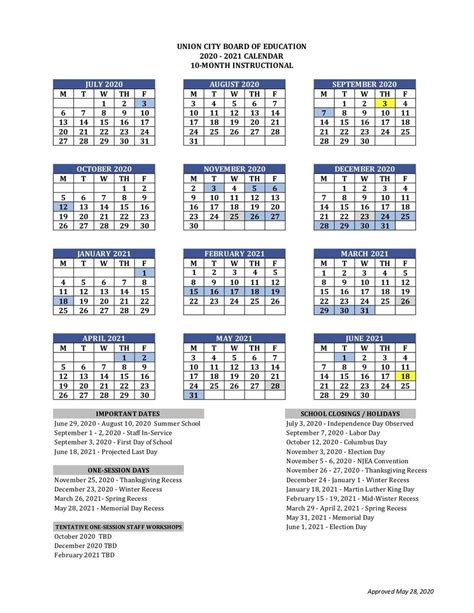 Union County Public Schools Calendar 2022-21 2023 - Schoolcalendars.net