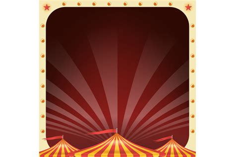 Circus Poster Vector. Circus Tent Background. Amusement Park Party. Holidays Events And ...