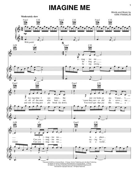 Imagine Me By Kirk Franklin Kirk Franklin - Digital Sheet Music For ...