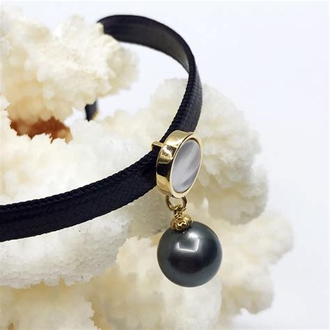 10mm Black Tahitian Choker Necklace - AA | Tahitian black pearls ...