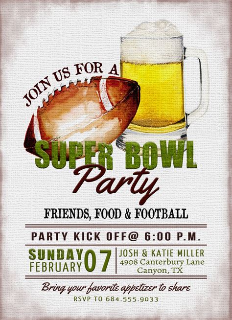 Super Bowl Party Invitations Templates Free