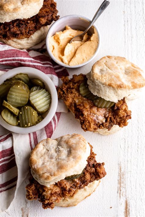 Fried Chicken Biscuits with Hot Honey Butter - Cooking with Cocktail Rings