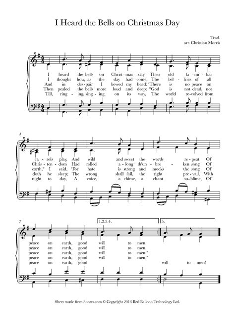 I Heard the Bells on Christmas Day Sheet music for Organ - 8notes.com