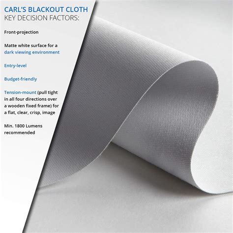 Carl's Blackout Cloth, DIY Projector Screen, Raw Material/Fabric ...