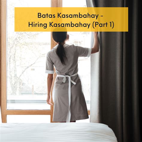 Batas Kasambahay – Hiring Kasambahay (1) | DivinaLaw