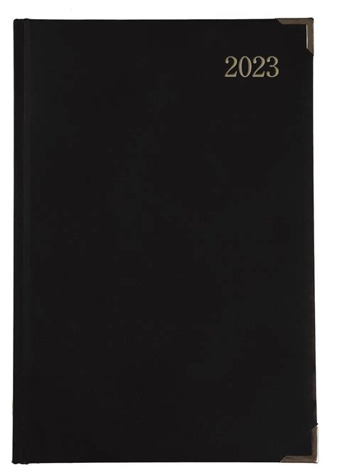 A5 Diary Page A Day Executive Padded No-stitch 2024 Black - Park Avenue Stationers