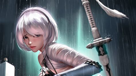 2b Nier Automata Digital Art Hd Anime 4k Wallpapers Images | Images and ...