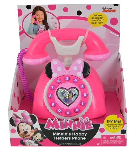 Just Play Disney Junior Minnie Mouse Bowtique Pink Happy Helpers Rotary Phone Novelty Character ...