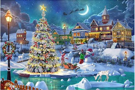 Jigsaw Puzzles for Adults 1000 Pieces, Christmas Wood Jigsaw Puzzles Large Jigsaw Puzzle Toys ...