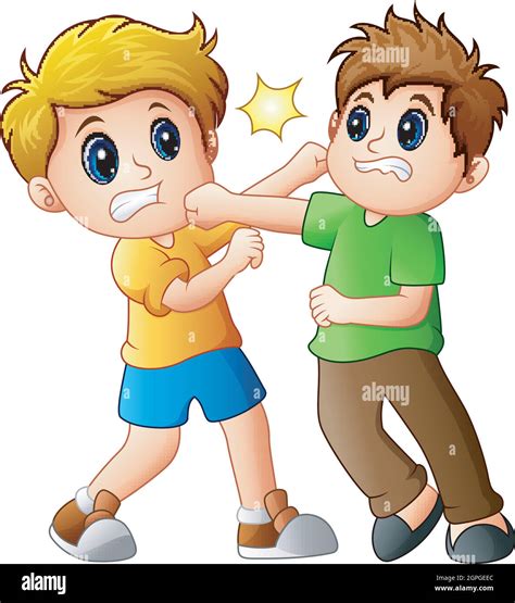 Vector illustration of two boys fighting Stock Vector Image & Art - Alamy