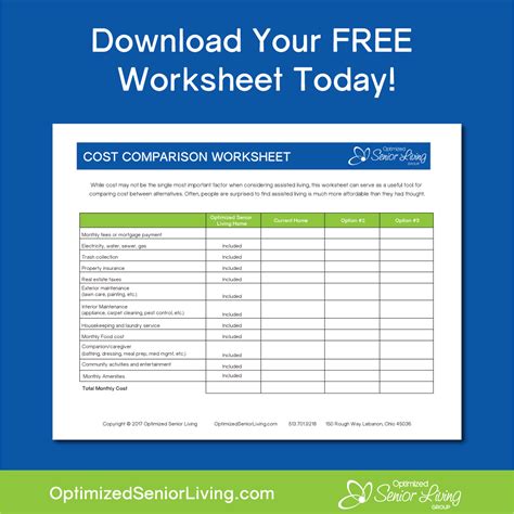 30 Assisted Living Cost Comparison Worksheet - support worksheet