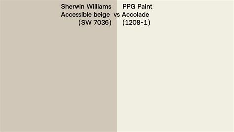 Sherwin Williams Accessible beige (SW 7036) vs PPG Paint Accolade (1208 ...