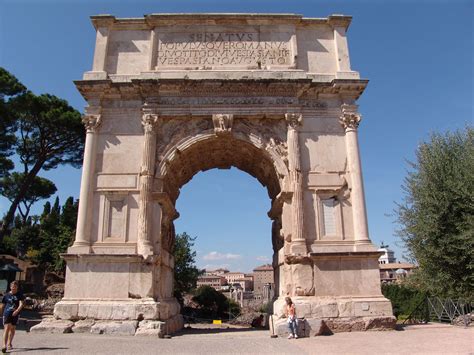 Arch of Titus in the Roman Forum, commemorating the sack of Jerusalem ... | Arch of titus, Rome ...