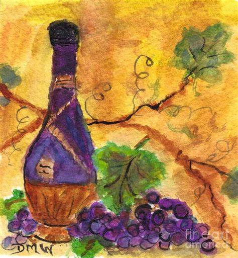 Wine and Grapes Painting by Debbie Wassmann | Fine Art America