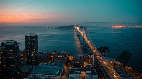 Download wallpaper 3840x2160 san francisco, night city, bridge, top ...