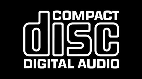 the logo for compact disc digital audio, which is white and black with ...