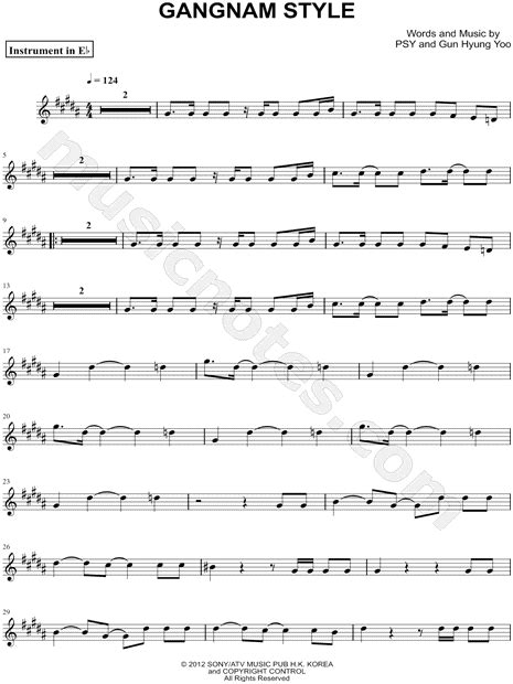 Violin Notes For Gangnam Style