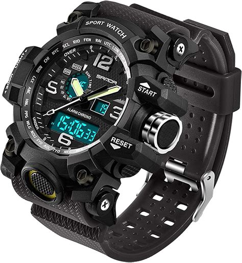 Amazon.com: Military Watches for Men Tactical Waterproof Outdoor Sports Watch Analog Digital ...