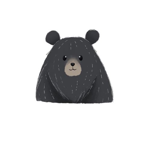 Cute black bear , watercolor hand drawn stype. 17229148 PNG