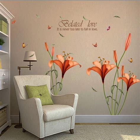 New Fashion Tulips Flowers Wall Stickers DIY Art Decoration creative ...