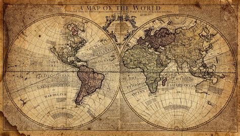 1630 World Map Antique Vintage Reproduction Old Style Poster Print wall ...