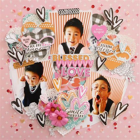 『LOVE』by Miyuki Kawakami- Scrapbook.com Love Scrapbook, Family Scrapbook, Scrapbook Sketches ...